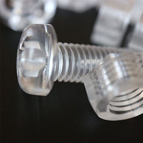 Lot de 30 Boulons et Visà tête cylindrique, Rondelles, M8 x 20mm Acrylique en Plastique Transparent