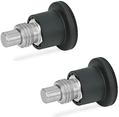 Ganter Normelemente | Miniraster - GN 822.7-4-M8-B | Bolzendurchmesser: 4mm | Führung/Raststift Edelstahl | 2 Stück