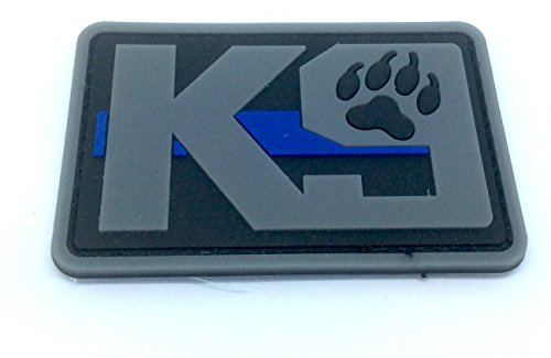 K9 Thin Blue Line Hund Airsoft Paintball PVC Morale Patch (grau)