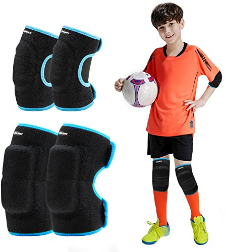 EULANT Kinder Schonerset, Junge Knieschoner und Ellenbogenschoner,Mädchen Protektoren Set für MTB Scooter Skateboard Radfahren Reiten Skater Volleyball Tanzen, Blau M Set