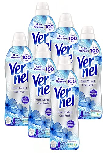 Vernel Fresh Control Cool Fresh, Weichspüler gegen schlechte Gerüche (180 (6 x 30) Waschladungen)