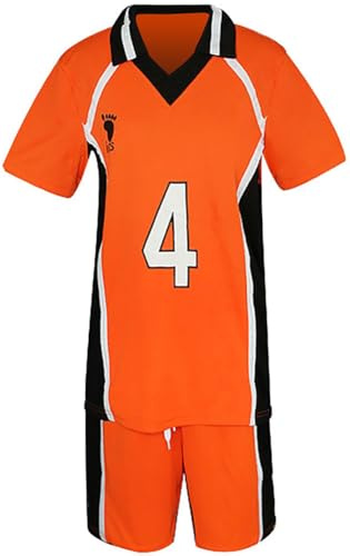 Gurbanton Anime Kostüm Jersey Karasuno High School Volleyball Uniform Cosplay Shirt Shorts, 4-nishinoya Yuu, Medium