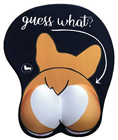 3D Guess What Corgi Butt Form Silikon Mauspad - 21 x 26 cm