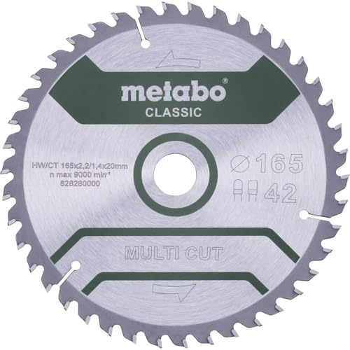 METABO 628280000 - Hoja de sierra Multi Cut Classic 165x20 mm dientes 42 FZ/TZ 5°