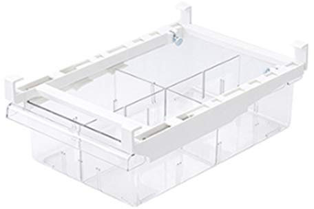 Kühlschrank Schubladen Organizer, Kühlschrank Organizer Aufbewahrungsbox, neueste ausziehbare Gefrierschrank Organizer Behälter, Kühlschrank Regalhalter Aufbewahrungsbox für Ei, Gemüse(4 Gitter)
