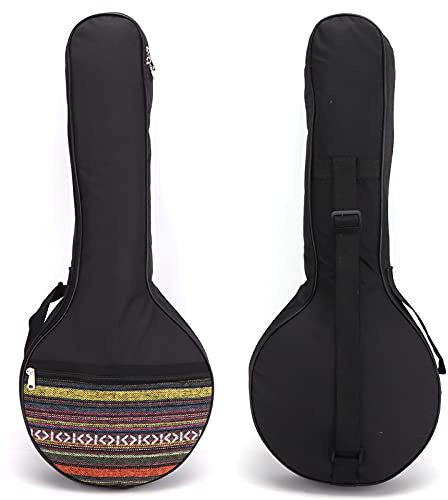 OKAT Banjo-Tasche, praktische Gigbag für 4-Saiter Banjo, Ethno-Stil, mit Schutzpolster und Außentasche für Noten
