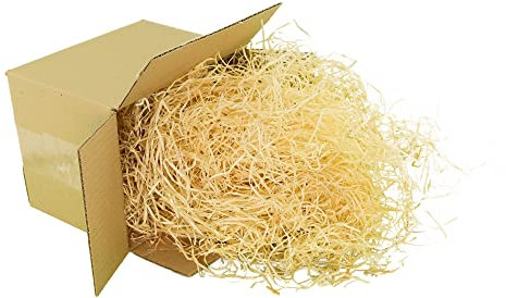 Holzwolle * Füllmaterial * für Geschenkkorb * für Lebensmittel geeignet * heimische Fichten PEFC Zertifiziert * naturbelassen * für Deko und Geschenkkörbe (500g)