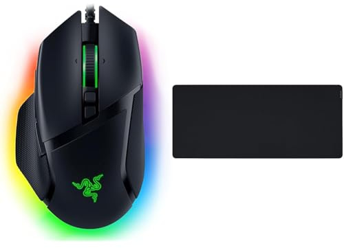 Razer Basilisk V3 - Kabelgebundene, anpassbare Gaming Maus mit Chroma RGB Schwarz & Gigantus V2 XXL - Weiches Gaming-Mauspad für schnelle Spielstile und optimale Kontrolle, 940 x 410 x 4mm - Schwarz