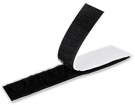 Adhesivo Fuerte Hook y Loop tape Cinta de Gancho 8m x 20mm y Bucle Gran Adhesivo Cinta doble cara negra, Cinta de pelo y gancho autoadhesiva fuerte (Negro)