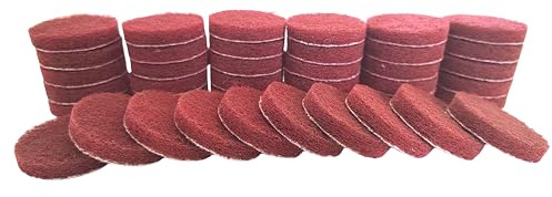 75mm Schleifvlies-Pads 30er Set Schleifvlies-Matten, VÉZAAR Polierpads Schleiffleece zum Schleifen, Polieren von Metall, Holz, Stahl, Edelstahl, körnung 320 bis 400