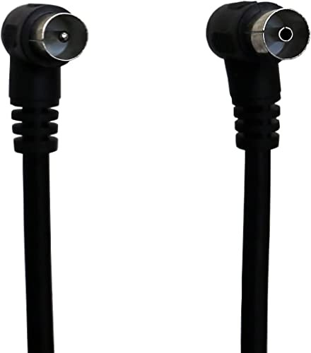 electrosmart Cavo di prolunga per antenna TV coassiale maschio a femmina femmina con connettori ad angolo retto a 90 gradi, lunghezza: 1,5 m