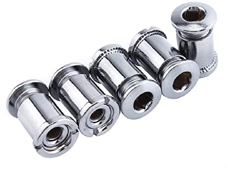 5Sets Stahl Kettenblatt Schrauben (Silber Typ A für Dreifach-Kettenblätter) | M8 Kurbelgarnitur Schrauben Muttern Set für Mountainbike, BMX, MTB