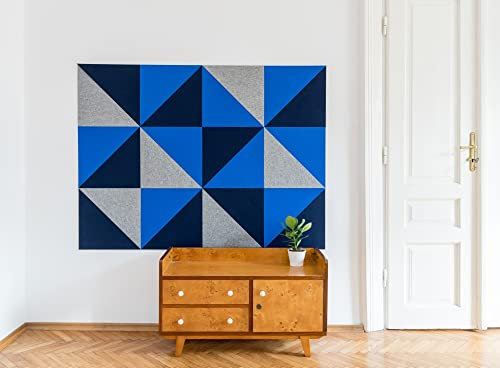 MARBET FELT Filzpaneele Wandpaneele Pinnwand Memoboard Wanddeko verschiedene DIY Sets (Set 2 Dreieck) Mit Klebepads Filz bunt Schlafzimmer Wandtattoo Tapeten