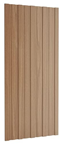 Susany 12 STK. Dachpaneele Dachpfannen Profilblech Trapezblech Dachblech Stahlblech Trapezbleche Dachplatten Metallblech Dach Platten Wellplatten Gerätehaus Carport Stahl Holzoptik Hell 100x45 cm