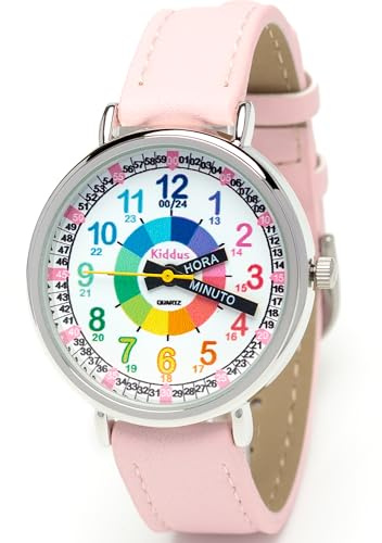 Kiddus Reloj Educativo Infantil para Niño y Niña a Partir de 5 Años, Reloj Analógico para Aprender la Hora, Mecanismo Japonés