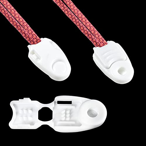 12 Stück Kunststoff-Paracord-Reißverschluss-Zugschnur-Ende, elastische Schnürsenkel-Endkappe, Bungee-Seil-Clips, Reißverschluss-Kordelstopper für Schnürsenkel, Taschenlampe, Pfeifen-Kordelverschluss