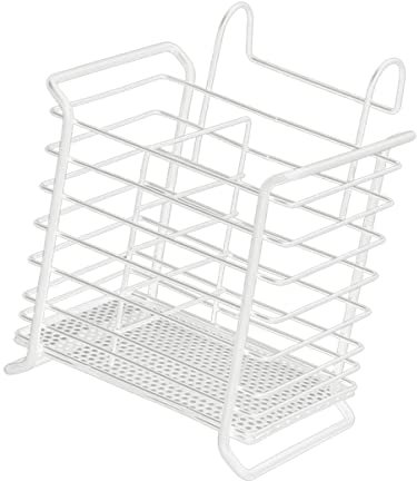 ABOOFAN Porte-couverts Suspendu Égouttoir à Ustensiles Avec Support Pour Baguettes Organisateur De Cuisine Blanc Pour Cuillères Fourchettes Et Couteaux