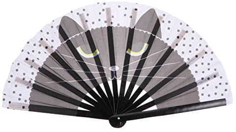 Zerodeko Faltventilator und Dekoratives Geschenk Katzen und Polyester im Japanischen Stil Abschlussfest Eleganter Handlich für Sommer