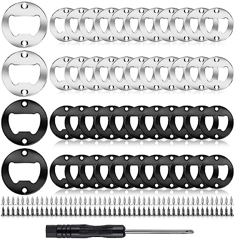 Yuattory 1 set apribottiglie inserti kit apribottiglie fai da te apribottiglie rotondo apribottiglie apribottiglie materiale nero + argento