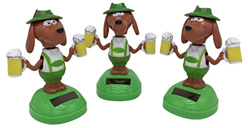 Chien Dansant À Énergie Solaire | Jouet de Danseur Animé Balançant un Chien Mignon | Figurines À Tête Mobile De Chien Dansant | Chien Danseur Secouant L’ornement Balançant Le Jouet De Danseur Animé