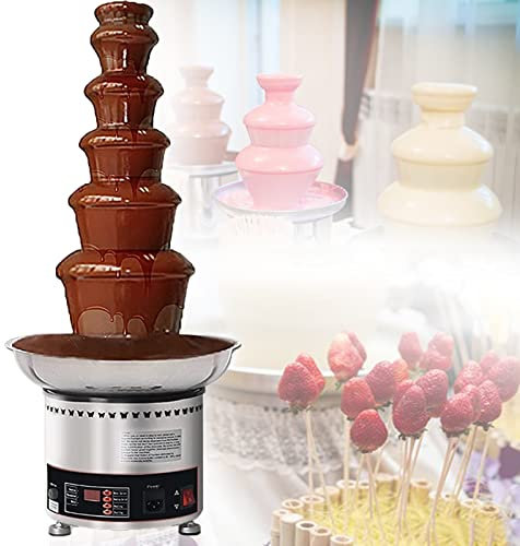 XCSCUK Machine à Fontaine à Chocolat, Machine Commerciale pour Faire Fondre Le Chocolat, adaptée aux buffets et aux pâtisseries (6Tier)