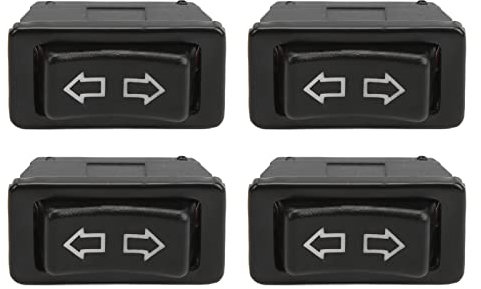 4PCS 5Pin Fensterheberschalter, Glashebeantriebsschalter Mit Grüner Lampe DC12V 24V, Momentan-Wippschalter Für Universalautos