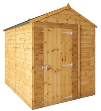 WALTONS | Shiplap Windowless Storage Sheds | Apex Roof | Shiplap Tongue and Groove | Wooden Garden Storage Shed | 10 Year Anti Rot Guarantee | (8ft x 6ft)
