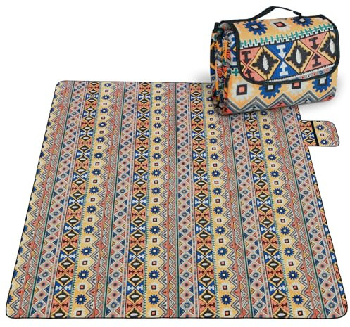 KIMIGO Outdoor Picknickdecke 200x200 cm – Camping Decke mit Aluminiumboden & Flauschiger Einseiten-Oberfläche,Outdoor Teppich,Stranddecke,wasserdichte Decke, für Strand,Camping und Garten