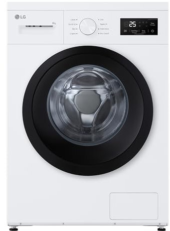 LG F4NA10S8NWK Lavatrice Slim 8 kg a Carica Frontale Serie A1, Classe A, 1400 Giri, Programma Igiene con Vapore, Top Rimovibile, Libera Installazione, Design Minimalista, White