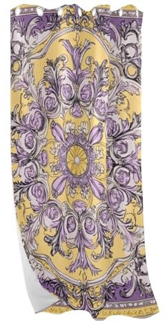 EtherSpher Vorhänge mit Retro-Blumenmuster, lila und gelb, Fenstervorhänge für Schlafzimmer, 213,4 cm Länge, 213,4 cm, vertikale Jalousien, Badezimmervorhänge, Cortinas para sala Blackout