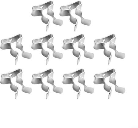 AugustknowU Federstahlklammern, Federklammern, Geräteklemmen, Federklemmen aus Federstahl, offene Werkzeugclips aus schwerem Manganstahl, Werkzeugclips, Federstahlclip, verzinkt (8–10 mm)