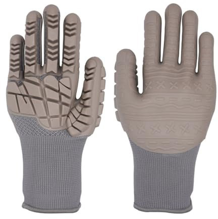 [Uitndvyte] 1 par de guantes de trabajo de seguridad, guantes de trabajo antivibración, adecuados para maquinaria de construcción