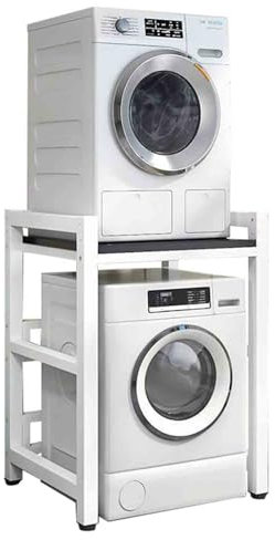 CHENLIU Dryer Stand Floor Standing 2 Tier Washer Dryer Stacking Rack, Height Adjustable, Washer Storage Rack Unit For Front Load Washers and Tumble Dryers, 350kg Capacity