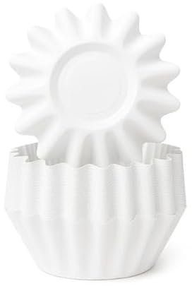 The Baked Studio Bloom Baking Cupcake Cases – Pack of 50 | Flower-Shaped Cupcake Liners | Premium Greaseproof Paper | Stylish Baking Cups for Cupcakes & Muffins (White)