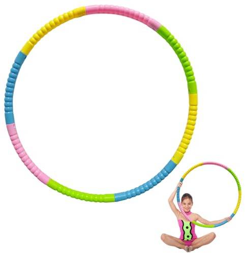 Colorful Detachable Kids Hoop, Fitness Exercise Hoop for 3–8 year old Children, 8 Sections 27.5 Inches (70 cm) Adjustable Kids Color Toy Hoops,Ideal for Gymnastic Outdoor Activities