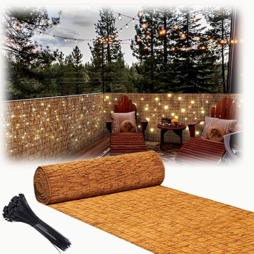 30-180cm Rotoli Recinzione per Giardino Schermo Privacy Decorativo Pannello in Canne da Facile Tagliare Stuoia di bambù Naturale per Divisorio Piscina(Marrone)