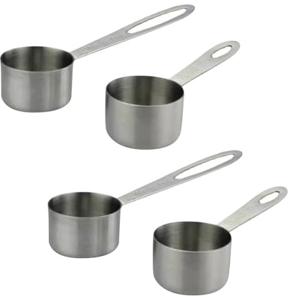4 Pcs 30 ml Stainless Steel Measuring Spoons Cups Long Short Handle Measuring Scoop Coffee Powder Measure Scoops Dry Ingredient Measurement Tablespoon Metal Spice Spoons for Sugar Milk