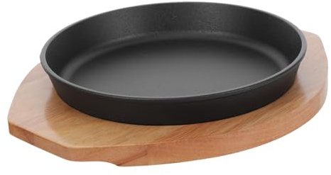 IMIKEYA Plaque de Cuisson Fonte Ronde pour Barbecue Plaque à Steak pour Cuisinière Intérieure et Extérieure Poêle à Griller Polyvalent