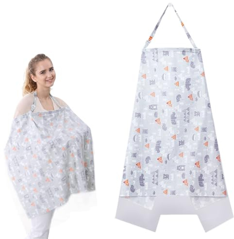 JEYORZY 1 pcs Tablier Allaitement, Couvertures d'allaitement, Couverture Allaitement Bébé, Couvre-allaitement doux, Tablier d'allaitement en coton respirant pour bébé pour protéger la vie privée