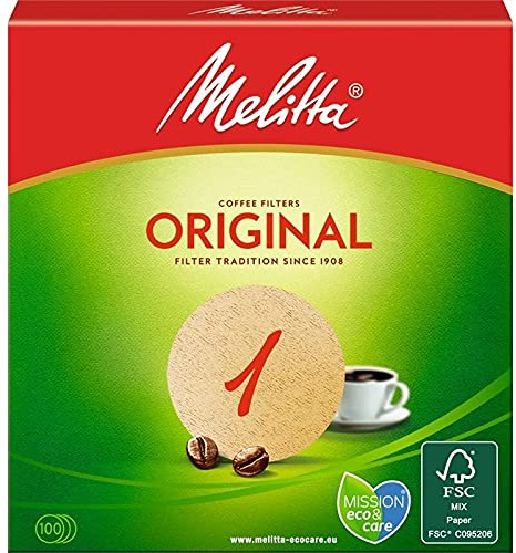 MELITTA - 100 Filtres Rond N°1 Brun Fsc - Lot De 4