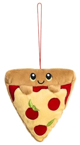 DIVINA Peluche Pizza rebanada de pizza, diseño Kawaii con cara sonriente, tela suave, detalles bordados, con cordón para colgar - Tino, diseño italiano - cód. TOY 4