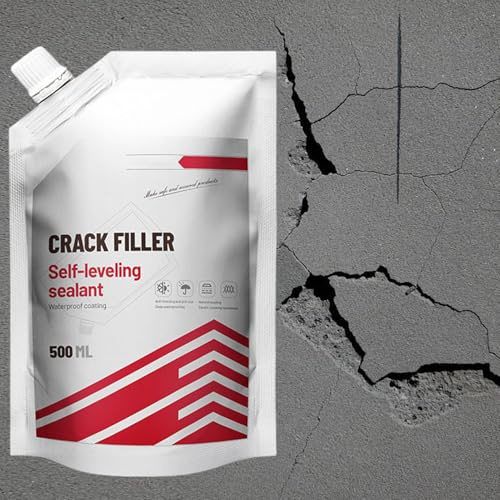Beton Rissfüller, 500ml Asphalt Rissfüller Reparatur, Hochleistungsfähiger Klebstoff, Wasserdicht, Leckreparatur Dichtungsfarbe, Für Dächer, Einfahrten, Gehwege, Terrassen