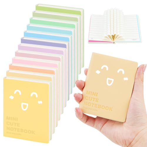 JINGIHE 12 Stück Notizbuch Klein Mini Tagebuch Mädchen Notizblock