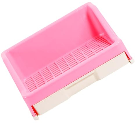 GRIRIW Caja Inodoro para Mascotas con Diseño de Bandeja Anti-Salpicaduras para Conejos y Cobayas Resistente y Espacioso para Entrenamiento Interior