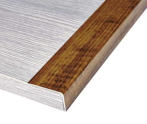 Generisch Metall-Treppenkantenprofil, 3640 Zoll, rutschfeste Trittflächen für Betonfliesen und Holz, langlebige Übergangsleiste für sichere Innentreppen, Elegante Holzmaserung