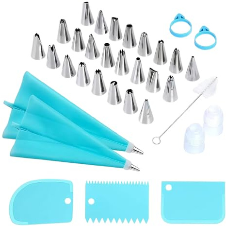 Utensilios Para Decorar Pasteles,34 Piezas Reutilizables Para Decorar Reposteria | Juego Con Mangas Pasteleras Y Boquillas - para Postres Dulces Cupcakes