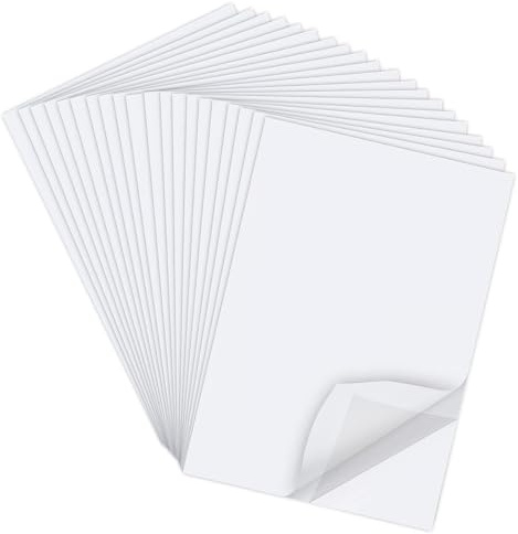 COGVOHY 30Pcs Double Sided Adhesive Sheets A4, White Clear Double Sided Tape Sheet, PET Self-Adhesive Tape Sheets for Sticker Production, Gift Wrapping and Craft Decorations