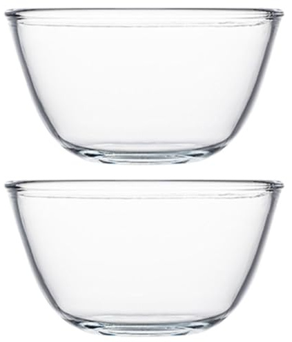 ibasenice Juego de 2 Ensaladeras de Vidrio de 500ml, Cuencos Multiusos para Cocina, Almacenamiento Decorativo de Alimentos, Ideales para Celebraciones y Reuniones Familiares