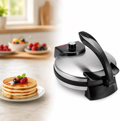 Máquina For Hacer Tortillas Eléctrica, Máquina For Crepes | ,temperatura ajustable,Prensa chapati antiadherente con control de temperatura de 0-260°C. Calentamiento por ambos lados