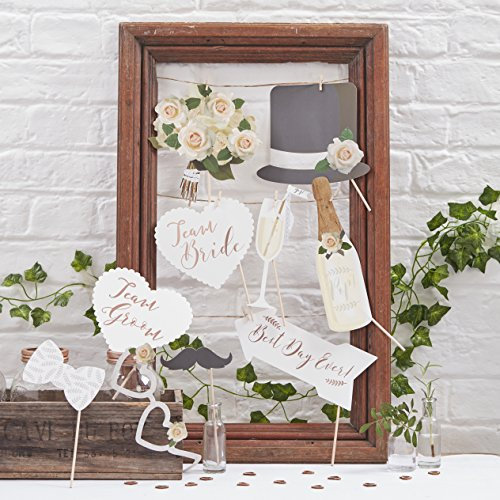 Ginger Ray Photo Booth Wedding Rose Gold 10 Stück, Einheitsgröße